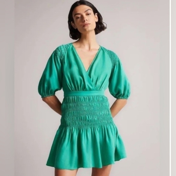 Ted Baker Dresses & Skirts - Ted Baker Taluna Smocked Wrap Minidress, Size 3 (US 10)